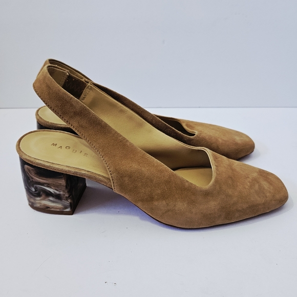 Maguire Malaga Slingback Heels Size 40 US 9.5 - 10 Beige Suede Leather Shoes - Picture 2 of 9
